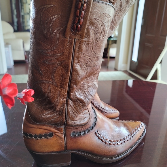 DAN POST Rare Find  EXOTIC STITCH COWBOY BOOTS - Picture 5 of 15